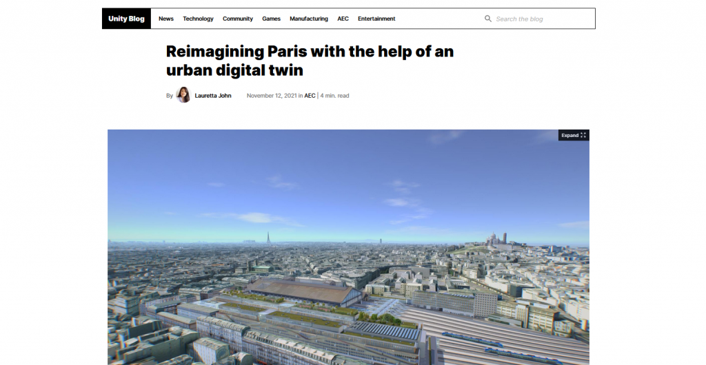 Le jumeaux numérique du Grand Paris sur Unity